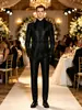 Traje jacquard nuevo para hombre 2026, atuendo de boda para novio, traje para padrinos de boda, traje para anfitrión, esmoquin ajustado, conjunto de dos piezas