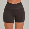 Shorts de yoga transfronterizos sin costuras de cintura alta con cinturilla cruzada, pantalones de yoga ajustados para correr y ciclismo al aire libre 9355