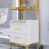 Carrito de Herramientas Especiales para Salón de Peluquería, Carrito para Tienda de Peluquería, Estante de Almacenamiento, Carrito de Almacenamiento de Metal para Barbería Sin Instalación