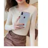 Suéter de Tricô Feminino Gola Redonda Baixa Manga Longa Tamanho Grande Outono Inverno Novo Slim Fit Versátil Camisa Básica Cor Sólida Suéter Suéter