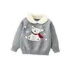 Ropa de punto para niños Otoño e Invierno Nuevo Niña Navidad Ropa de punto Jersey con cuello invertido de oso Estilo coreano Festivo Ropa de Año Nuevo