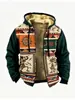 2026 Inverno Pelúcia Acolchoado Estilo Étnico Temporada Forro de Camada Dupla Fleece Grosso Jaqueta de Algodão Zíper Bolso Patch Casaco Quente de Algodão