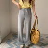 Calça Esportiva Air de Algodão Tencel Lyocell Primavera e Outono Calça Flare Macia e Fluida para Mulheres com Cordão Elástico Calça Slim Fit