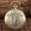 Fábrica local atacado retro Harry relógio de bolso Potter 9 3/4 plataforma colar decoração retro quartzo grande relógio de bolso