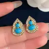 ¡Narrativa de Calabaza Cristalina! Aretes de Calabaza Ovalada de Resina con Pedrería, Lujo Ligero, Sensación de Alta Gama, Aretes Estilo Chino Nuevo, Venta al por Mayor