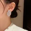 Brincos de Pérola Vintage com Strass Estilo Europeu e Americano Personalidade para Mulheres, Brincos Exagerados de Alta Qualidade, Brincos da Moda Temperamento de Luxo Leve Atacado