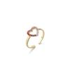 Anillo para Mujer, Anillo de Zirconia de Corazón Ins Transfronterizo, Anillo de Dedo Índice Colorido con Forma de Corazón Simple y Elegante, Anillo para Mujer Estilo Bosque Celebridad de Internet
