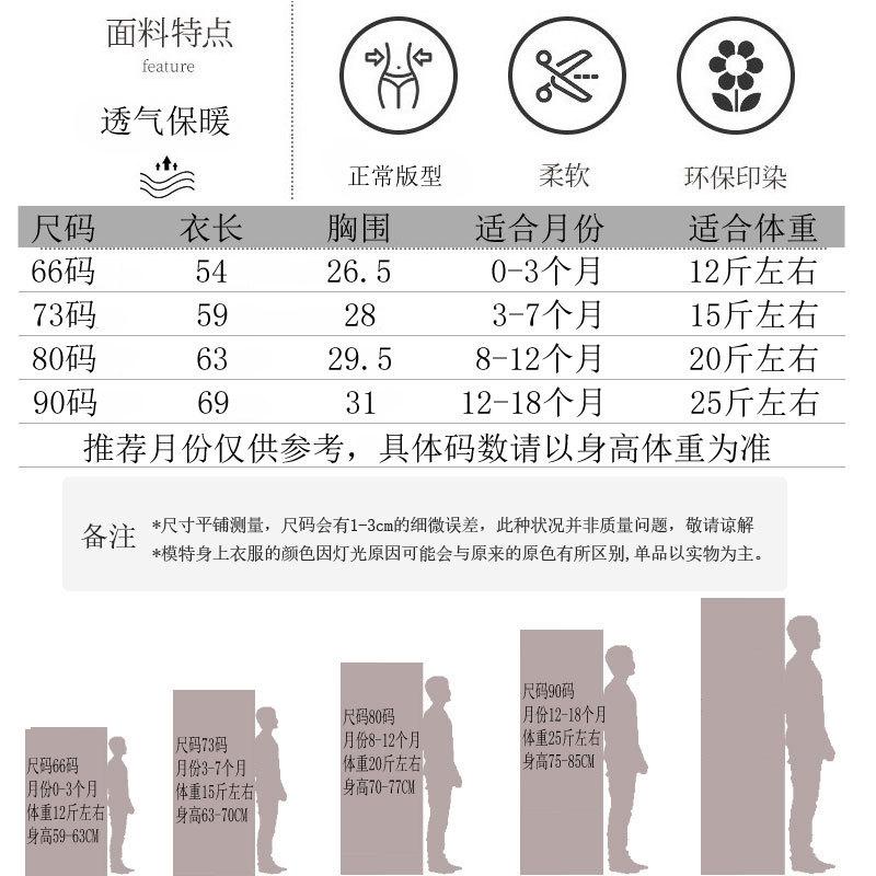 连体衣66-90码尺码表
