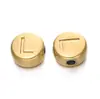 Letras Inglesas de Acero Inoxidable de 7 mm 26 Letras Color Acero Dorado Redondas Recubrimiento al Vacío Accesorios para Collares de Cuentas DIY
