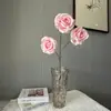 Flor de simulação rosa redonda rosa pérola rosa layout de cena de casamento decoração de casa flor artificial transfronteiriça atacado rosa fosco