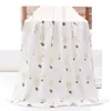 Al por mayor Colcha de Gasa de Seis Capas para Niños Estampada 110*110cm Manta de Aire Acondicionado para Niños Toalla de Baño de Algodón Gasa de Algodón