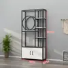 Partición Calada de Hierro Nuevo Estante de Almacenamiento Mampara de Entrada Estantería Gabinete Decorativo de Oficina de Pie Vitrina Multicapa