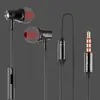 Fone de ouvido intra-auricular para celular e computador, subwoofer, metal, com fio, com microfone, para chamadas e jogos, tampões de ouvido, unissex