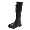 Botas Femininas Longas Mas Botas Altas até o Joelho Botas de Cadarço Outono Botas de Cavaleiro Botas Femininas