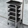 Carrinho de Beleza Carrinho para Cabeleireiro, Permanente e Coloração Carrinho de Ferramentas para Salão Carrinho de Cinco Camadas com Hastes Carrinho de Empurrar Manual para Barbearia Armário de Ferramentas para Cabeleireiro