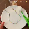 Collar Nuevo de Verano 2025 para Mujer Cadena para Clavícula de Perlas de Cristal de Colores Accesorios Simples Versátiles Frescos Venta al por Mayor