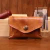 2024 Novo porta-cartões de couro tingido vegetal vintage feito à mão porta-cartões feminino simples japonês de couro de pasta de árvore bolsa de armazenamento de cartão de banco