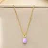 Corrente para Clavícula de Mini Legumes Coloridos com Pingente de Berinjela e Pimentão Gota de Óleo Personalizada Criativa Joia de Colar de Aço Inoxidável