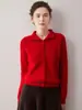 Cárdigan 100% cachemir puro para mujer, nuevo estilo otoño/invierno, con cuello semi-alto, cuello alto, corte ajustado y diseño versátil.