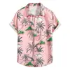 Camisas de Hombre de Venta Caliente Transfronterizas Nuevas Camisas de Playa Hawaianas de Manga Corta con Cuello Estampado Digital 3D