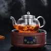 Tetera de Vidrio de Alto Borosilicato Resistente a Altas Temperaturas con Filtro, Juego de Té Transparente para Uso Doméstico, Separación de Té y Agua de Acero Inoxidable