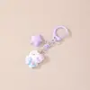 Llavero de Conejo Estrella de Cinco Puntas Flor Linda Rábano Conejo Ins Dulce Corazón de Niña Colgante para Mochila Regalo para Mejor Amigo