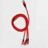 Cable de Datos Trenzado de Nailon de 1.2m Tres-En-Uno Adecuado para Apple Tipo-C Android Cable de Carga para Teléfono Móvil Carga Rápida