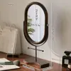 Espejo estilo vintage, espejo de maquillaje de madera, decoración del hogar, espejo de mesa de pie estilo chino, espejo de tocador giratorio, espejo de mesa para dormitorio