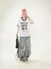 Retro de Calle Americano Cuello en V No. 7 Camiseta Deportiva de Baloncesto de Malla Transpirable de Verano de Manga Corta para Hombres y Mujeres