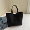 Bolso de Mujer 2024 Nuevo Para Ir al Trabajo Sencillo Rayado Plisado Combinable Hombro Tote de Gran Capacidad Casual Bolso Pequeño
