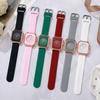 Ventas Directas de Fábrica Relojes para Estudiantes Relojes de Mujer Venta al por Mayor Casual Cuadrado Temperamento Cuarzo Correa de Silicona Relojes de Mujer Transfronterizos