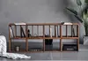 Gabinete de Celosía de Madera Maciza de Combinación Libre Nogal Negro Esquina Redondeada Librero Mesa Lateral Minimalista Moderna Sala de Estar Mesa de Noche Dormitorio