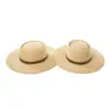 Sombrero de Verano Nuevo Estilo Europeo y Americano Tejido a Mano Fino de Rafia con Decoración de Correa de Remaches de Moda Sombrero para el Sol