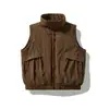 ORIGTEEN Colete de Penas Japonês Retro com Gola Alta Masculino Inverno Quente Proteção contra Frio Jaqueta de Penas de Pato Branco YR170