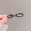 Pinza para flequillo de lazo con diamantes completos, pinza de cocodrilo, pinza superior, dulce accesorio para el cabello, pinza para el cabello de strass de nicho coreano, brillante y exquisita