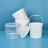 Cubo Blanco de Plástico de Grado Alimenticio 6L8L Bolso Cubo Redondo Cubo PP Cubo de Boca Ancha Cubo de Pintura Tapa con Cinta Impermeable Cubo al por Mayor