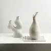 Vaso Cerâmico Moderno Minimalista Abstrato com Textura de Contas Transfronteiriço para Casa Sala de Estar Mesa de Jantar Arranjo de Flores Decoração Criativa Suave