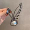 Pinza de Garra con Borla de Rosa de Hada Estilo Bosque para Mujer, Pinza de Mariposa Grande Fresca y Elegante para la Parte Posterior de la Cabeza, Pinza de Tiburón