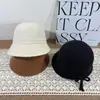 Sombrero de Punto Estilo Coreano con Lazo para Mujer Ala Ancha Hace que la Cara Parezca Más Pequeña Sombrero de Pescador Tejido Cálido y Moderno para Otoño e Invierno Sombrero de Cubo Versátil