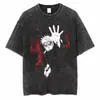 Camiseta Oversize de Algodón para Hombre con Estampado Vintage de Anime Japonés Streetwear
