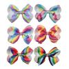 Amazon AliExpress Grampo de cabelo europeu e americano JOJO acessórios de cabelo grampo de laço infantil grampo de cabelo de diamante arco-íris 4 polegadas