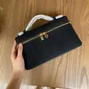 2026 Nova Bolsa Lancheira de Veludo Lp19/27 com Padrão de Lichia, Bolsa Caixa de Couro Genuíno, Bolsa de Ombro e Transversal Elegante