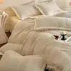 Conjunto de Quatro Peças de Leite Fleece para Quarto Principal de Luxo Inverno Espessado Antiestático Coral Fleece Toque de Alta Qualidade Lençol de Cama Capa de Edredom Roupa de Cama