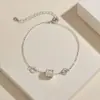 Pulsera de Plata de Ley S999 de Cintura Delgada para Mujer, Pulsera Fresca, Sencilla y Dulce, Joyería de Pulsera de Letras Romanas a la Moda al por Mayor
