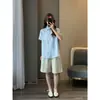 Zedaijiayi 26ª Nova Coleção Primavera/Verão Estilo Minimalista Mistura de Linho 30% Tencel Gola Lapela Cor Sólida Camisa de Manga Curta para Mulheres