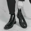 Botas Martin de Cano Alto Brogue Esculpido Tamanho Grande 46 para Homens, Botas Chelsea com Cadarço Moda Retrô Britânica