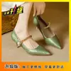 Nuevos Zapatos Franceses de Punta Fina Estilo Chino 2025, Elegantes y Cómodos, Zapatos de Tacón Alto Mary Jane con una Sola Correa