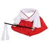Fantasia de festival para cachorro, roupa de bruxa para pet, quimono japonês vermelho e branco, cosplay de Halloween, roupa para cães de pequeno e médio porte