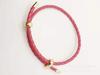Pulsera de Cuentas de Transferencia Doradas 3D, Hebilla de Ocho Caracteres de Alta Gama, Cuerda Roja de Piel de Vaca, Pulsera de Cuerda de Piel de Vaca Chow Sang 2.4m
