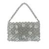 Bolso pequeño cuadrado de acrílico con cuentas tejidas a mano con flores de lunares, bolso bandolera con cadena para mujer